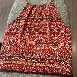 Boho Red Crop Top